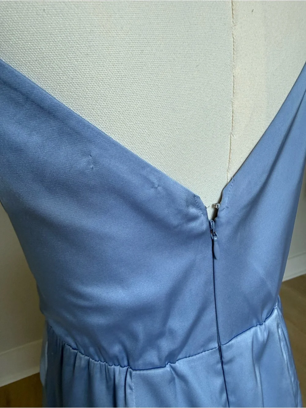 NWT Abercrombie & Fitch Dusty Blue Satin Twist Maxi Dress
